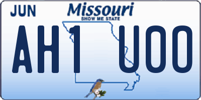 MO license plate AH1U0O