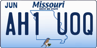 MO license plate AH1U0Q