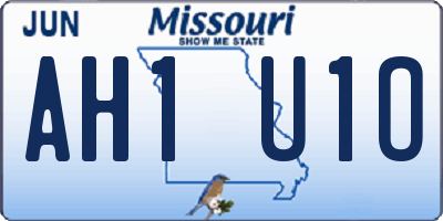 MO license plate AH1U1O