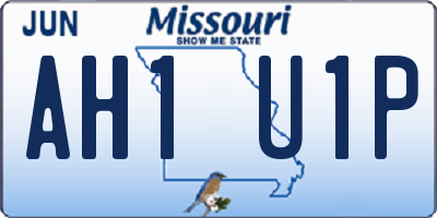 MO license plate AH1U1P