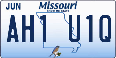 MO license plate AH1U1Q