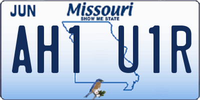 MO license plate AH1U1R