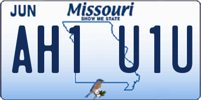 MO license plate AH1U1U