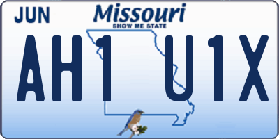 MO license plate AH1U1X