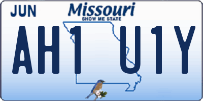 MO license plate AH1U1Y