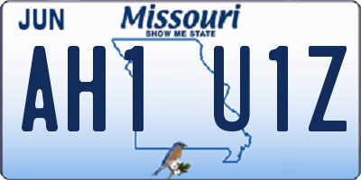 MO license plate AH1U1Z