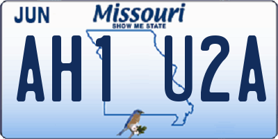 MO license plate AH1U2A