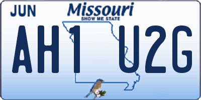 MO license plate AH1U2G