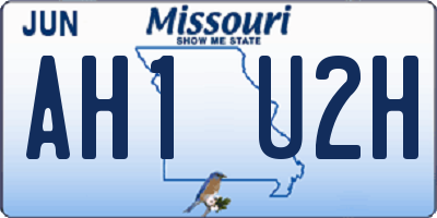 MO license plate AH1U2H