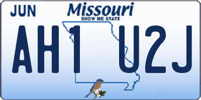 MO license plate AH1U2J