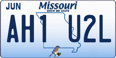 MO license plate AH1U2L