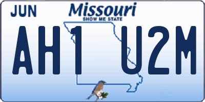 MO license plate AH1U2M