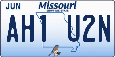 MO license plate AH1U2N