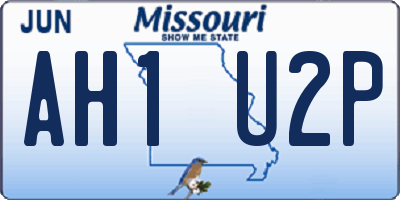 MO license plate AH1U2P