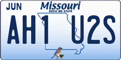 MO license plate AH1U2S