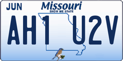 MO license plate AH1U2V