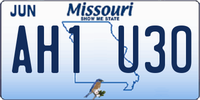 MO license plate AH1U3O