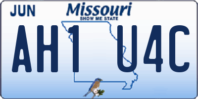 MO license plate AH1U4C