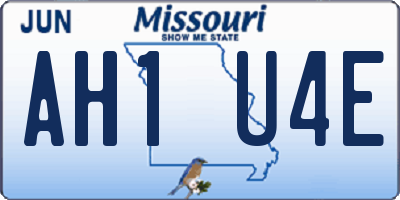 MO license plate AH1U4E