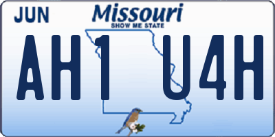 MO license plate AH1U4H