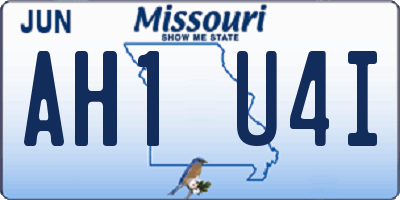 MO license plate AH1U4I