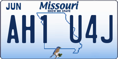 MO license plate AH1U4J