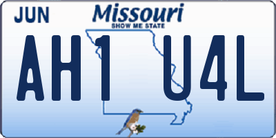 MO license plate AH1U4L