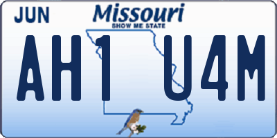 MO license plate AH1U4M