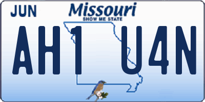 MO license plate AH1U4N