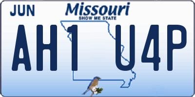 MO license plate AH1U4P