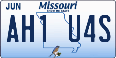 MO license plate AH1U4S