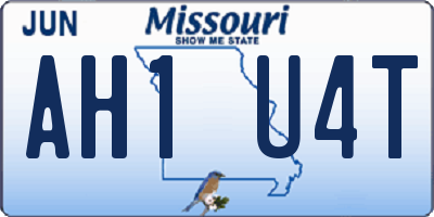 MO license plate AH1U4T