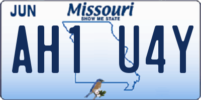 MO license plate AH1U4Y