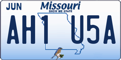 MO license plate AH1U5A