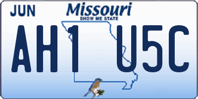 MO license plate AH1U5C