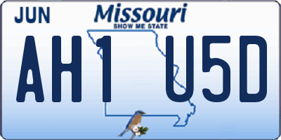 MO license plate AH1U5D