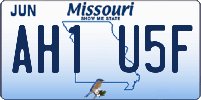 MO license plate AH1U5F