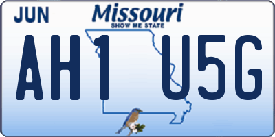 MO license plate AH1U5G