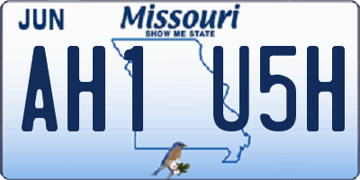 MO license plate AH1U5H