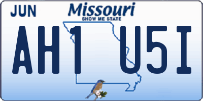 MO license plate AH1U5I