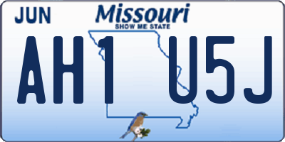 MO license plate AH1U5J