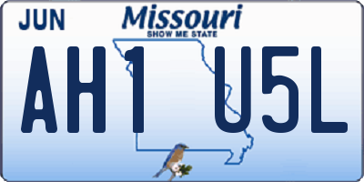 MO license plate AH1U5L