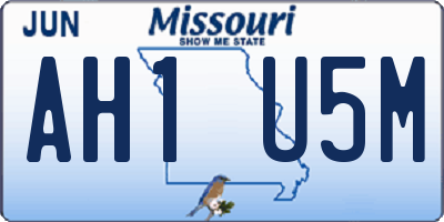 MO license plate AH1U5M