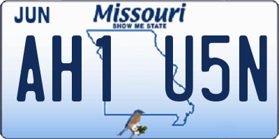 MO license plate AH1U5N