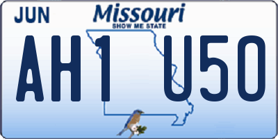 MO license plate AH1U5O