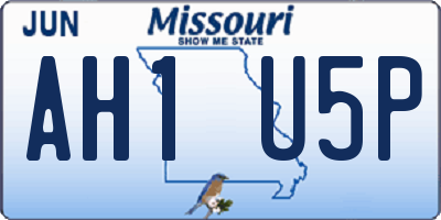 MO license plate AH1U5P