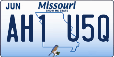 MO license plate AH1U5Q