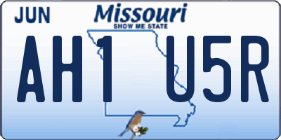 MO license plate AH1U5R