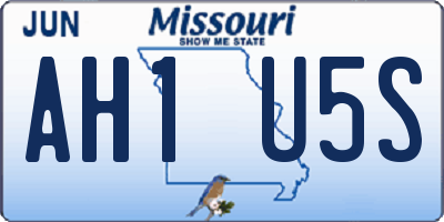 MO license plate AH1U5S