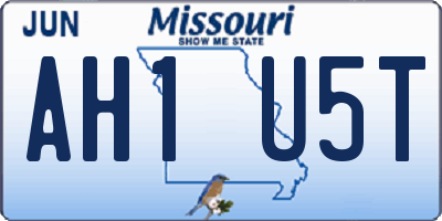 MO license plate AH1U5T